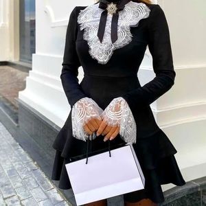 Eyelash Lace Bell Sleeve Ruffles Dress 👗